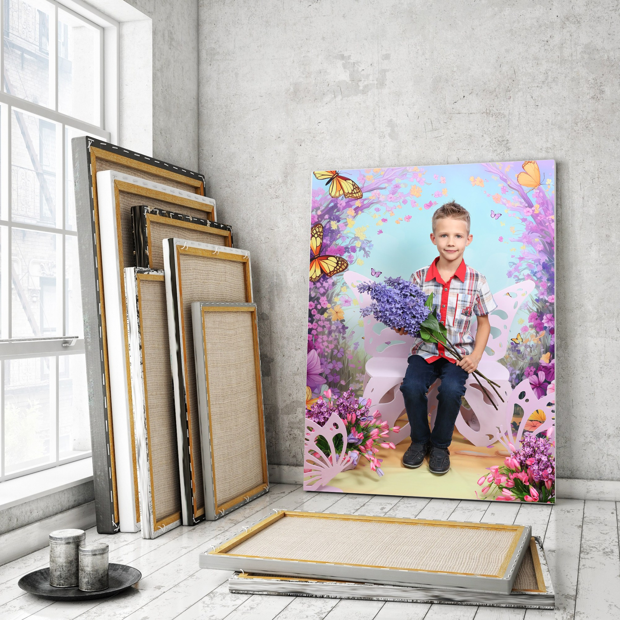 8 марта «Бабочки». Детский фотограф в Алматы, виньетки, выпускной альбом Алматы