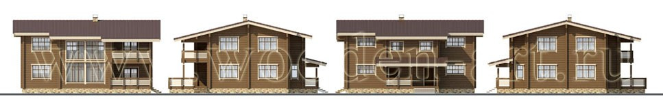 «Кантри» 348 кв. м. Проекты деревянных домов