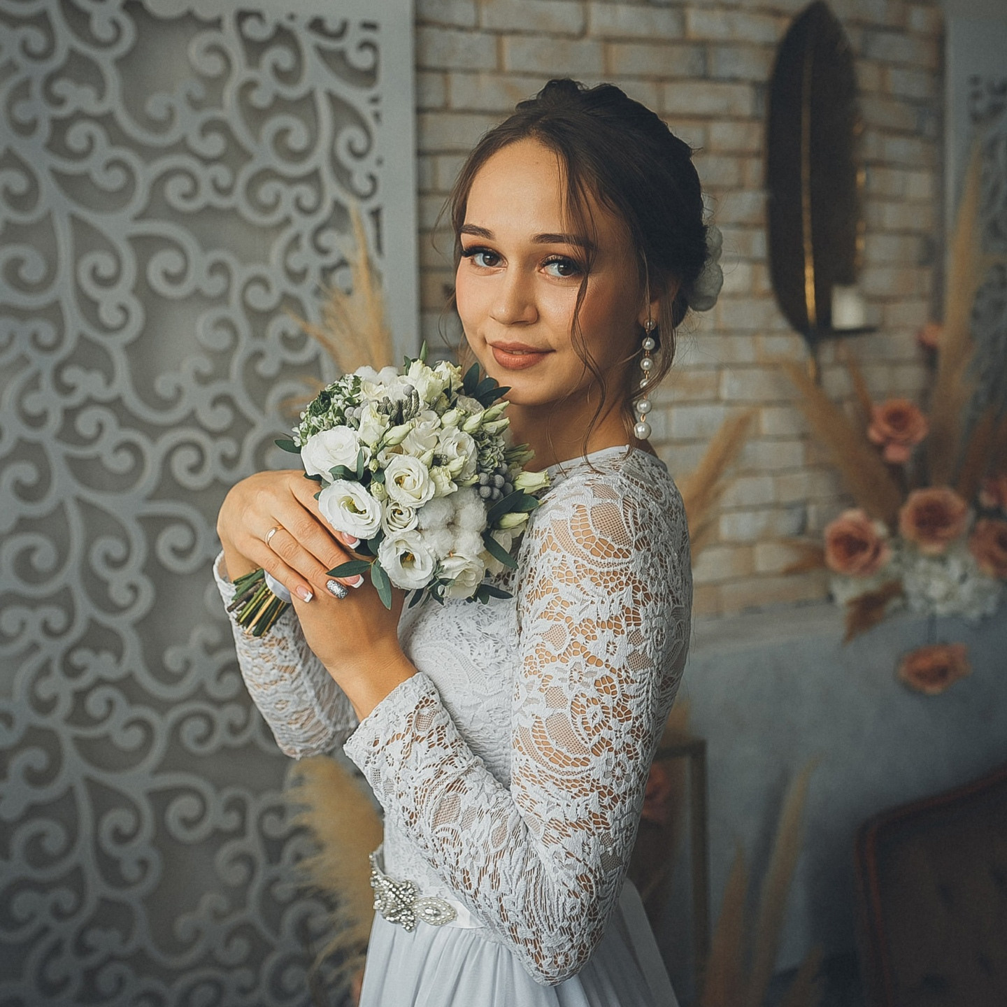 невеста с цветами