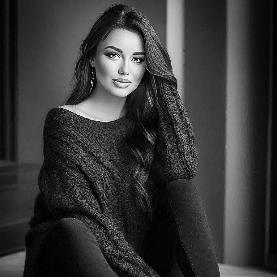 Студийная фотосессия в Краснодаре | Студия PREMIUM-класса ФОТОГЕН: пример художественной обработки в ч/б стиле