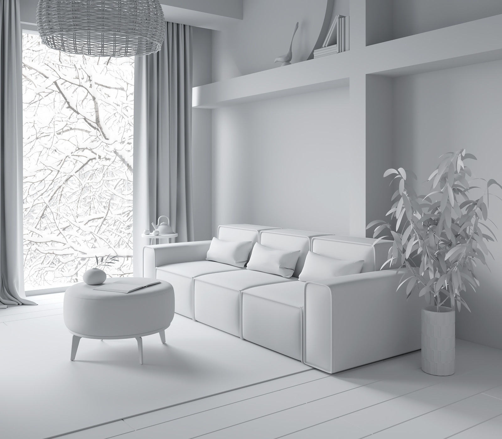 Gentle Japandi (2022). Дизайн интерьера | 3D визуализация | Миланская Марина