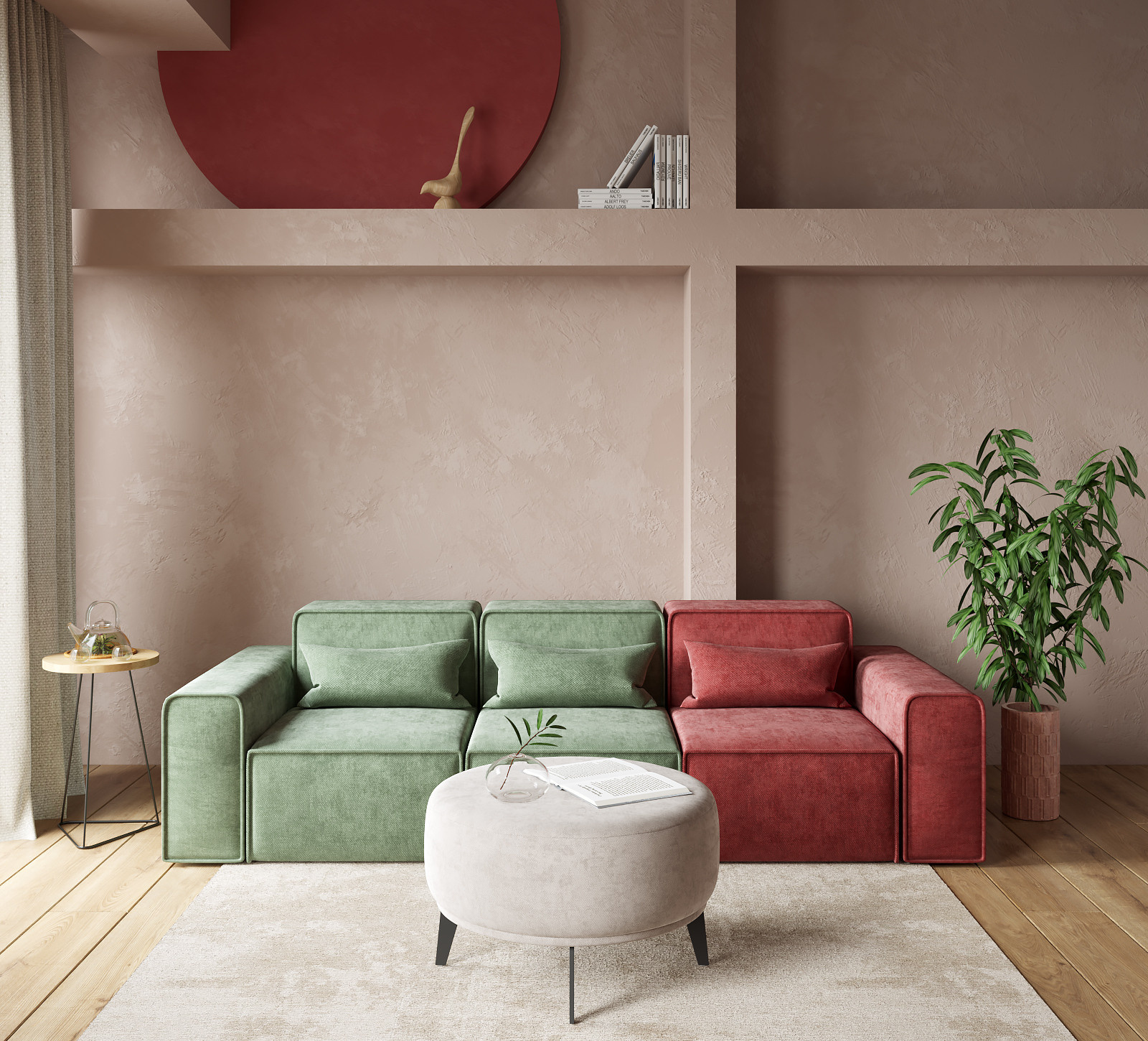 Gentle Japandi (2022). Дизайн интерьера | 3D визуализация | Миланская Марина