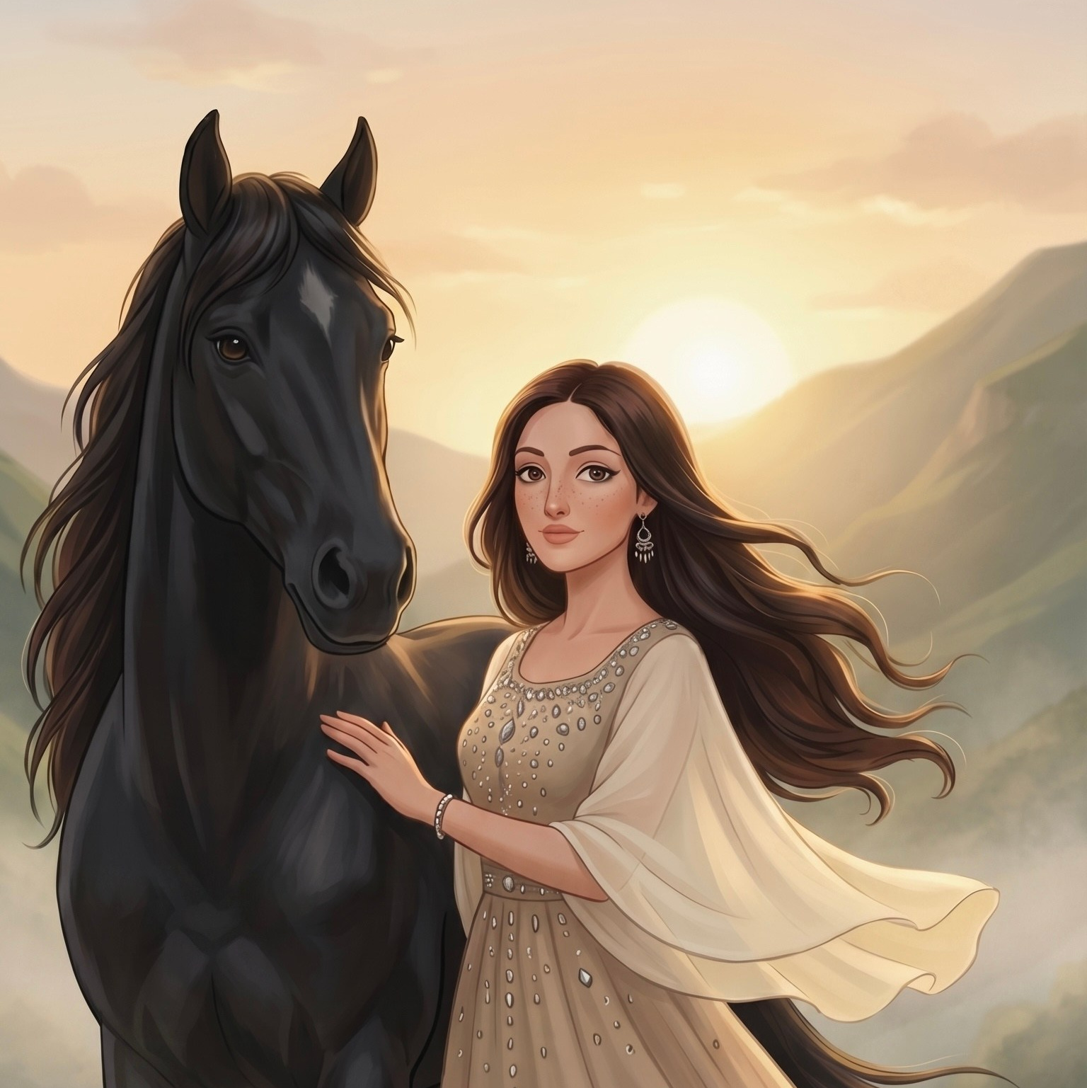 Вид сверху на извилистую бирюзовую реку Сулак на дне глубокого горного каньона с крутыми скалистыми склонами