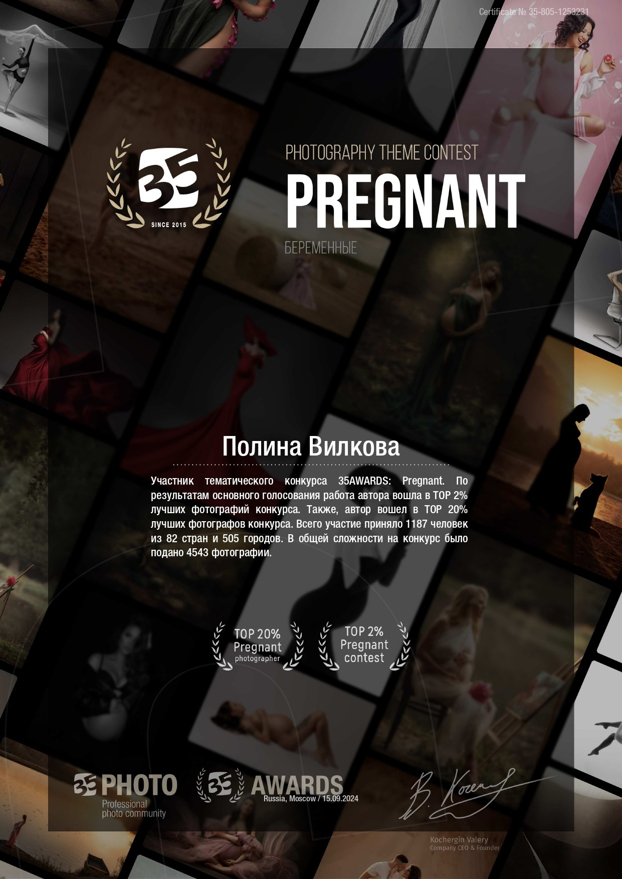 Awards & Publications. Polina Vilkova