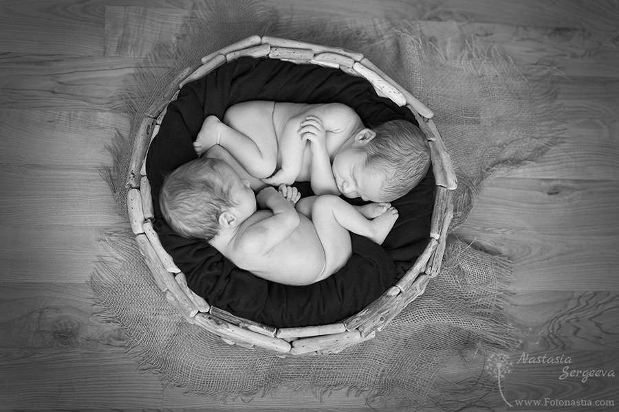 Фотосессия новорождённой двойни. Фотограф на роды и ньюборн в Санкт-Петербурге | Настасья Сергеева