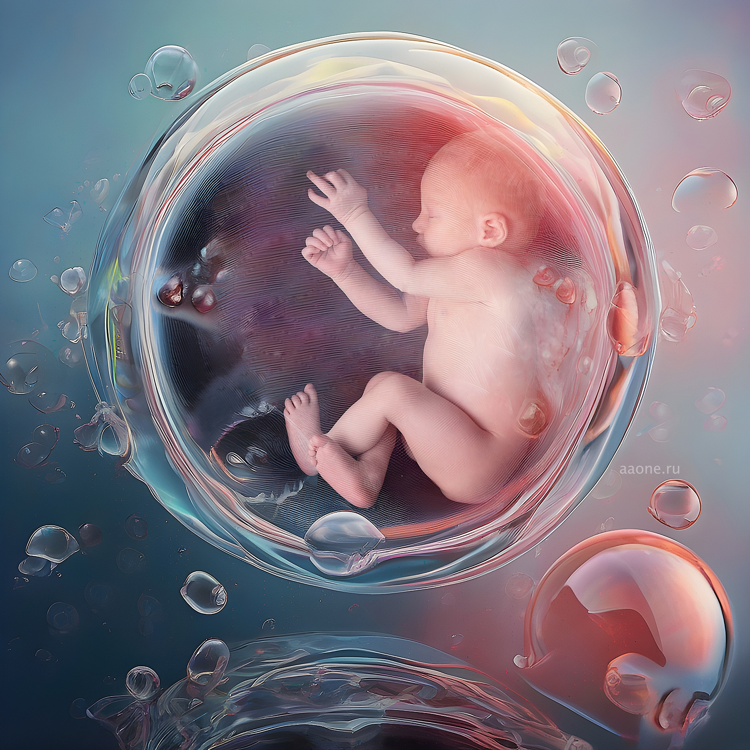 Новорожденный в пузыре , фотография защищена авторским правом, создается в студии Перми