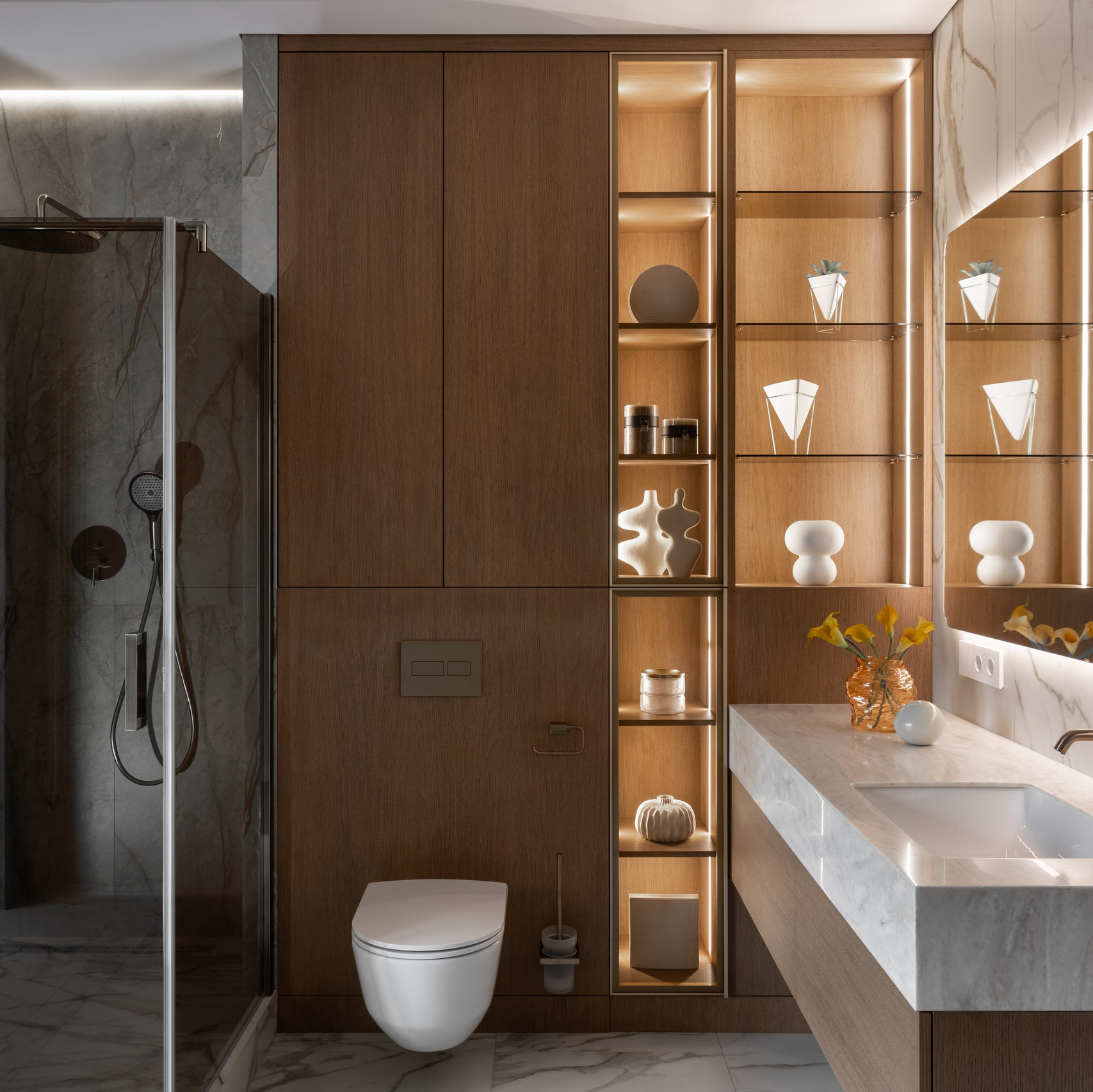 Интерьер мастер спальни 27 кв. м. | квартира Scandis Ozero. Дизайн интерьера квартир в Красноярске под ключ | Анна Поминова