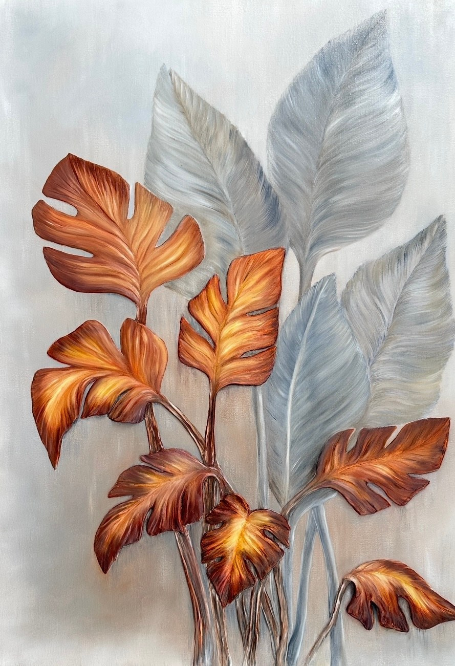 барельеф, панно, листья, монстера, декор, арт, дизайн гостиной, интерьерные картины, декоративное панно, интерьерная картина, дизайн офиса, интерьер кабинета