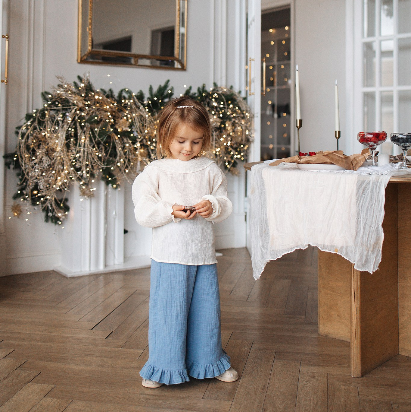 069 Штаны с воланами. Эко-одежда для детей