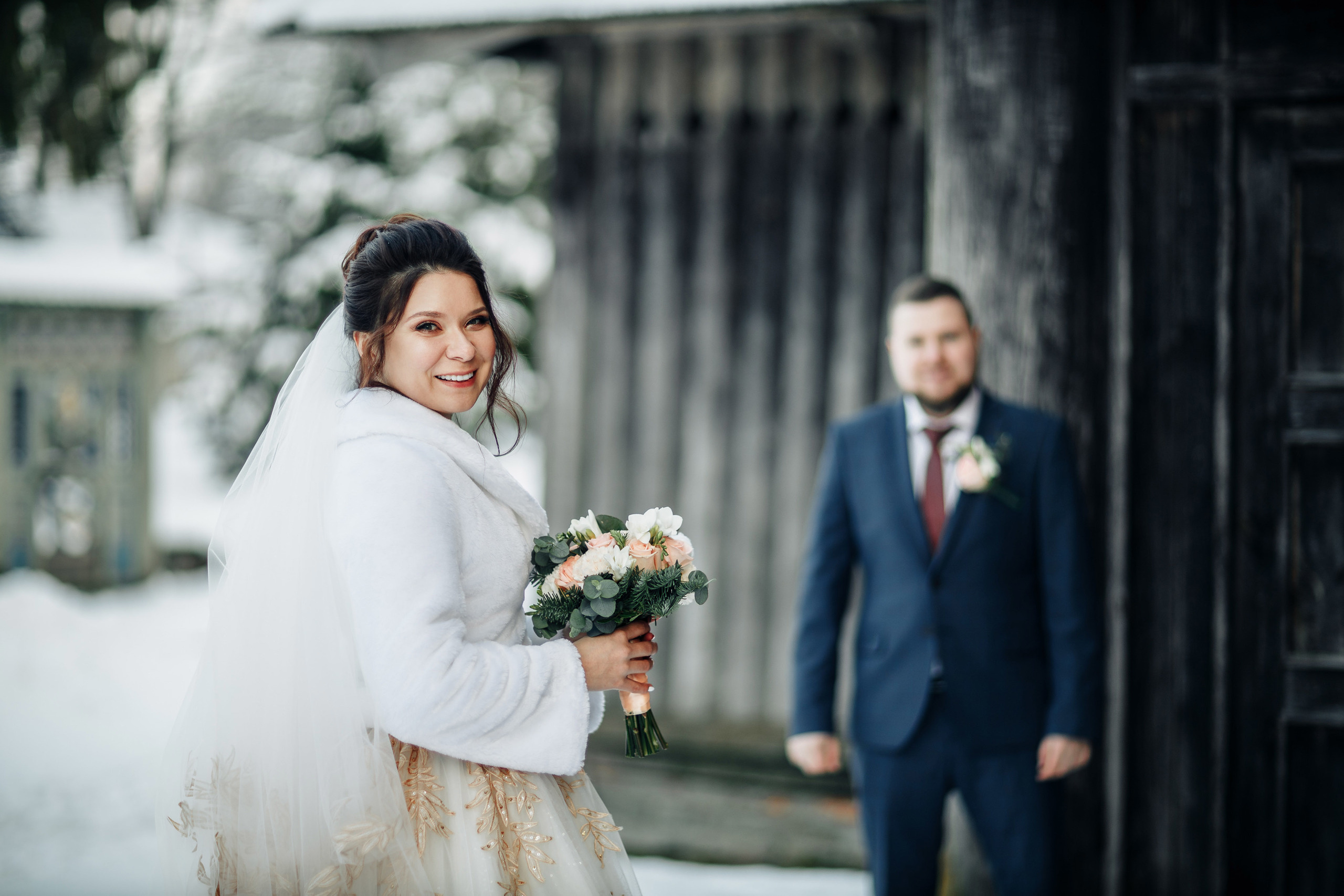 Свадьба зимой Смоленск. Свадебный фотограф Вашкевич Денис