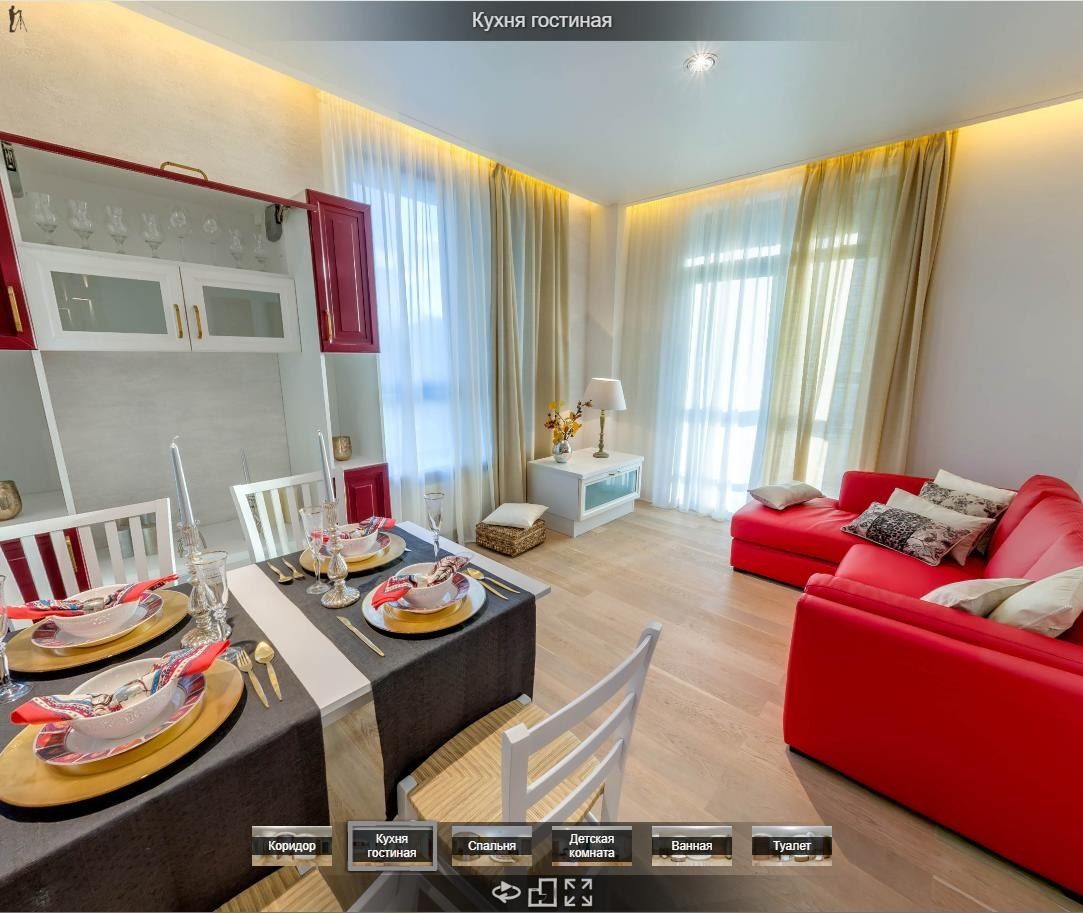 Виртуальный тур по квартире-шоурум в ЖК Филиград — Панорамный фотограф Кузнецов Сергей. Хештег в поиске: #photopixiq