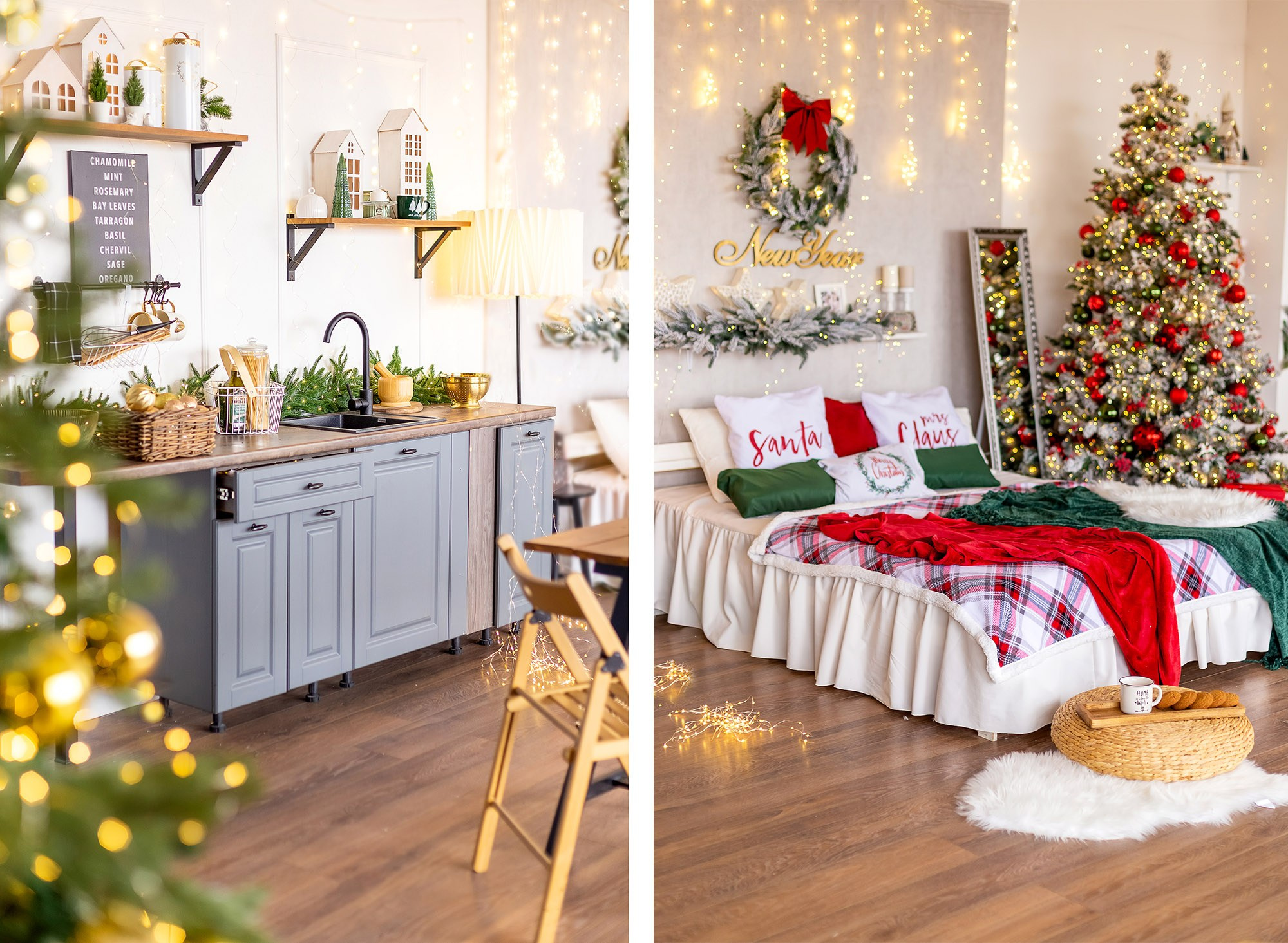 Новогодняя фотосессия в студии Авокадо зал Фемели | Классический интерьер с несколькими локациями | Ростов-на-Дону