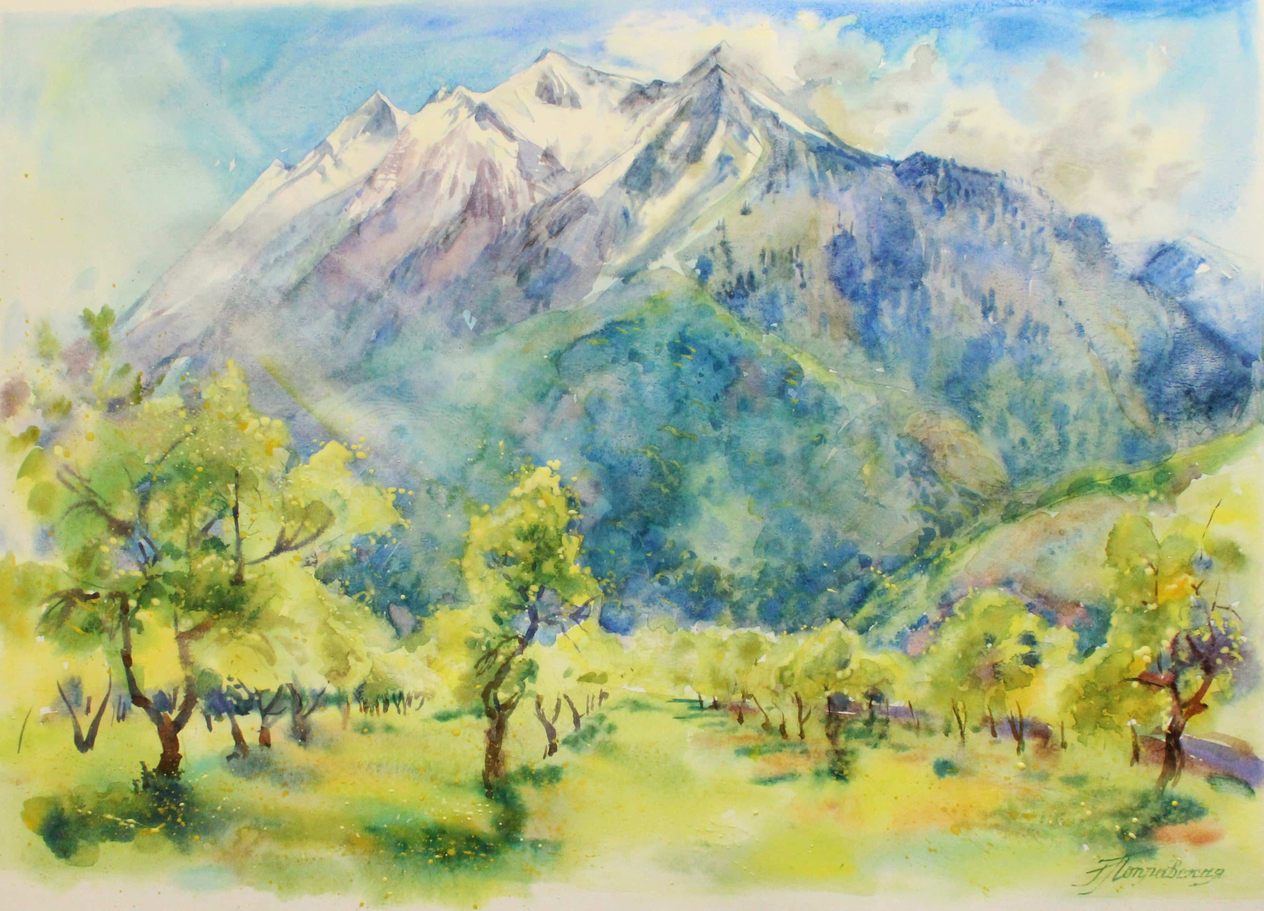 «Летний сад под Аибгой». Свет акварели Галины Поплавской