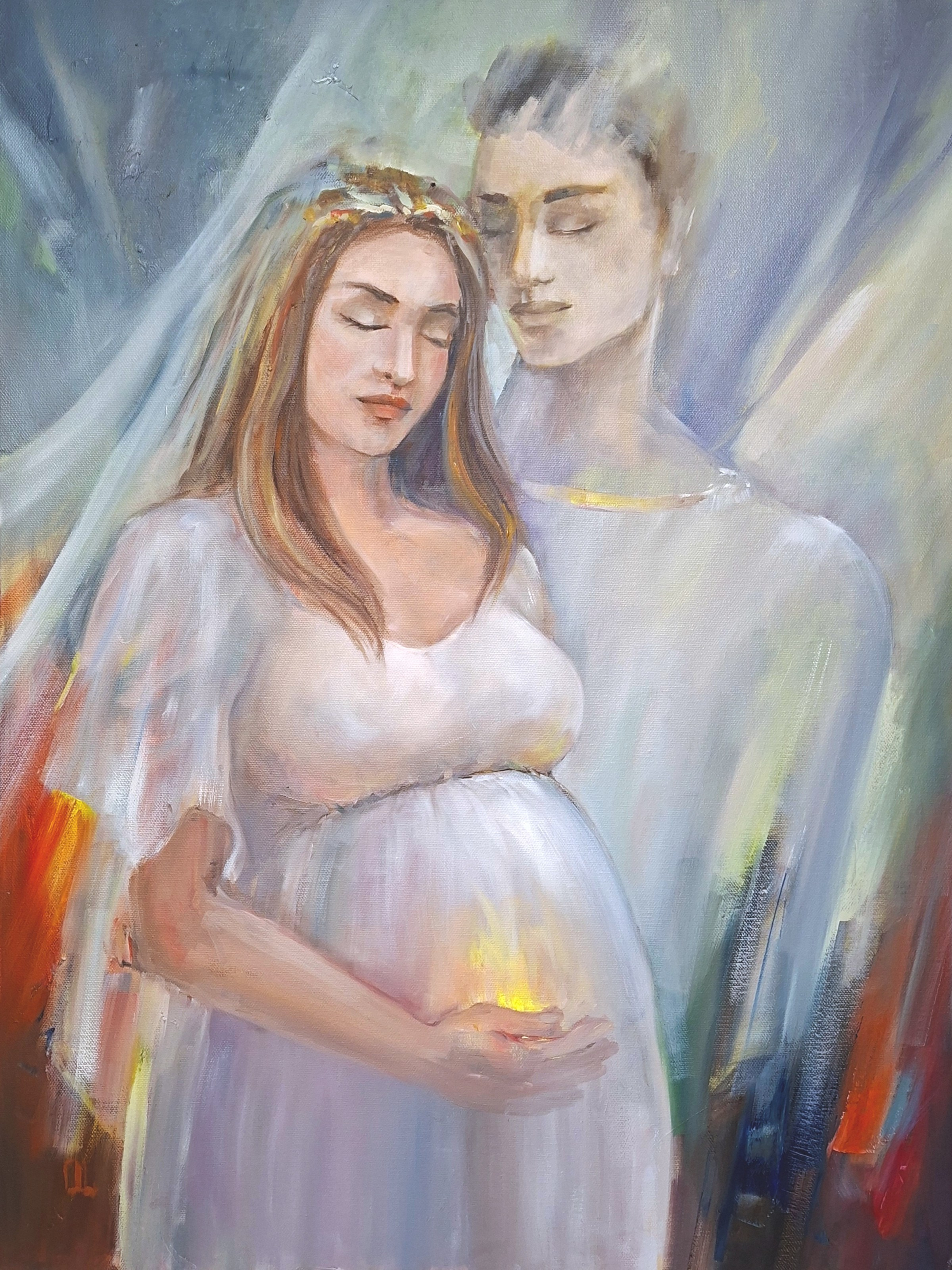 Картина Вместе. Олеся Лопатина — художник. Диалог реализма и абстракции. Живопись, сотрудничество, подкаст. Санкт‑Петербург