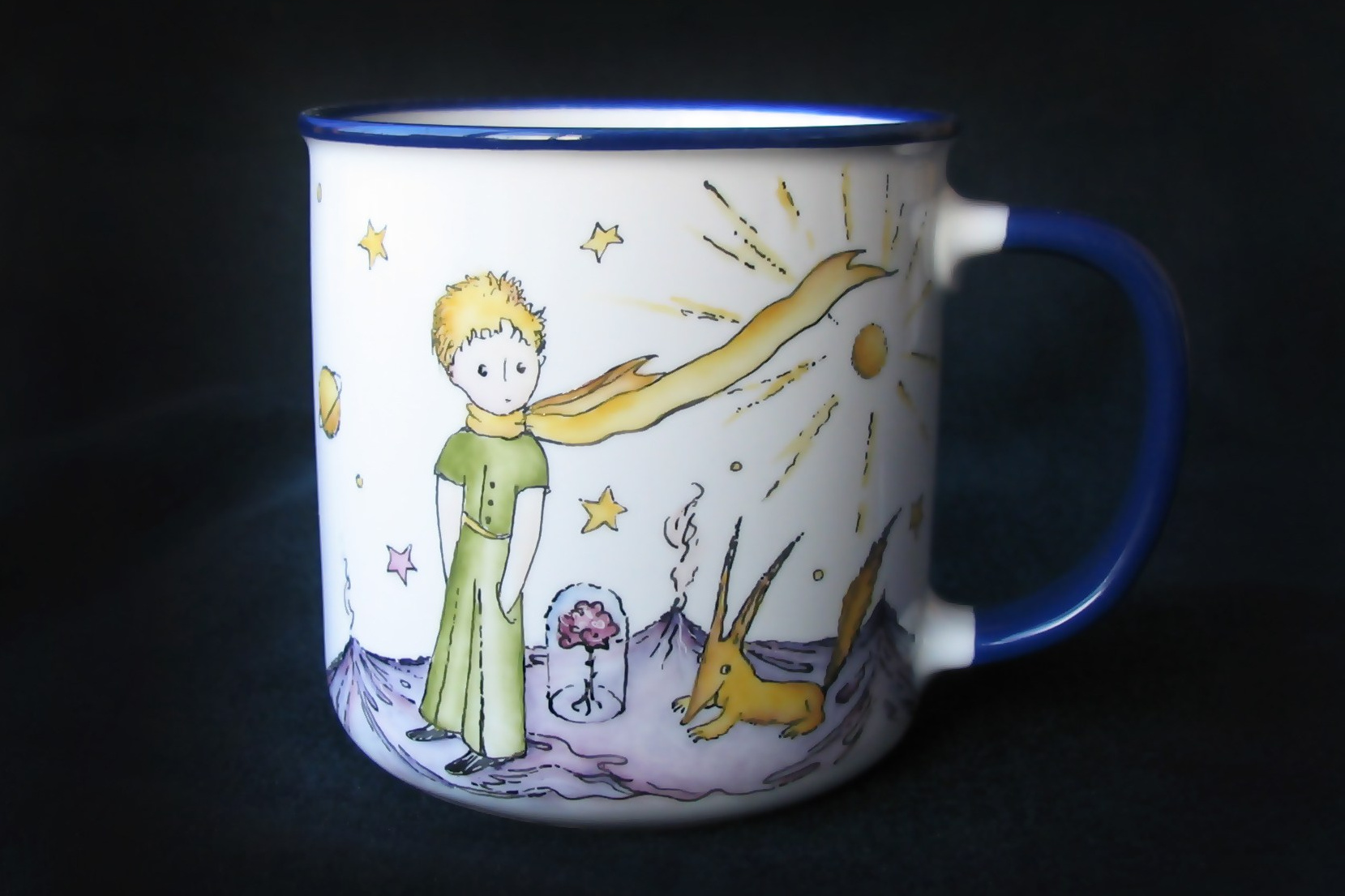 Детская посуда «Маленький принц». Роспись фарфора на заказ в Санкт-Петербурге. 