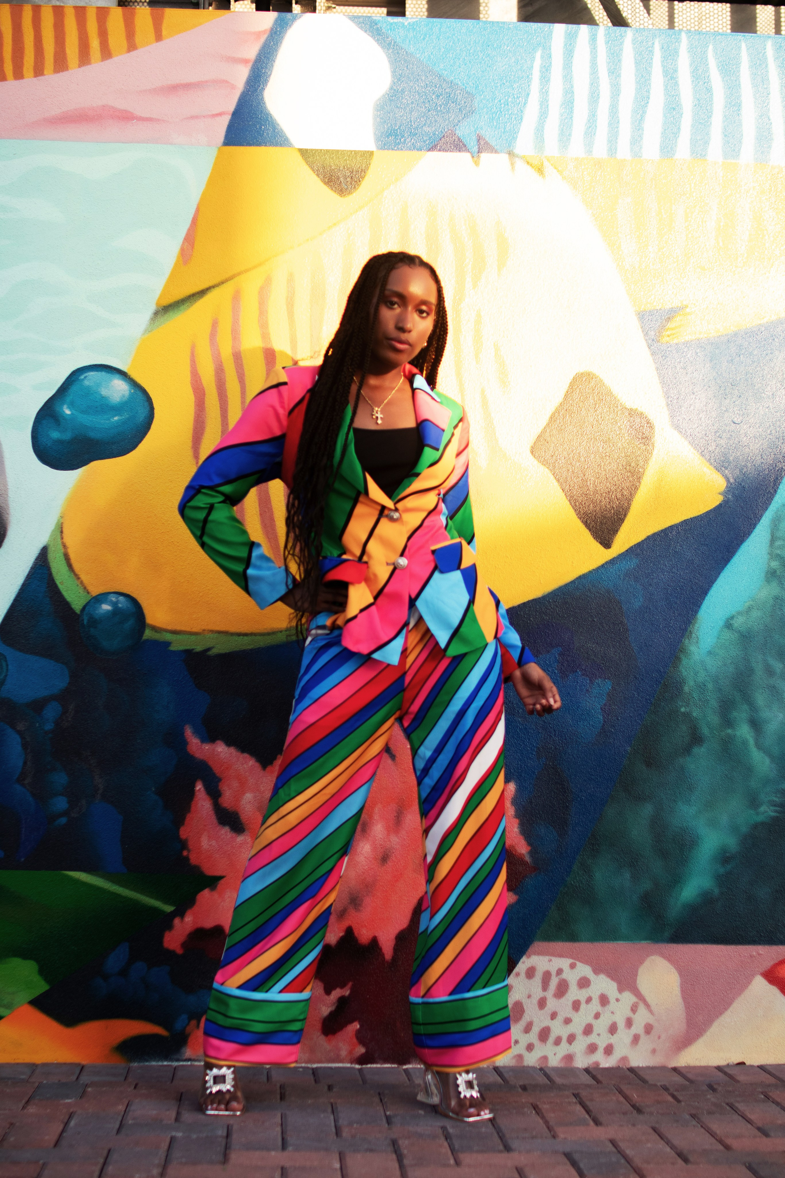 Lifestyle portrait on colorful Atlantic Avenue in Delray Beach