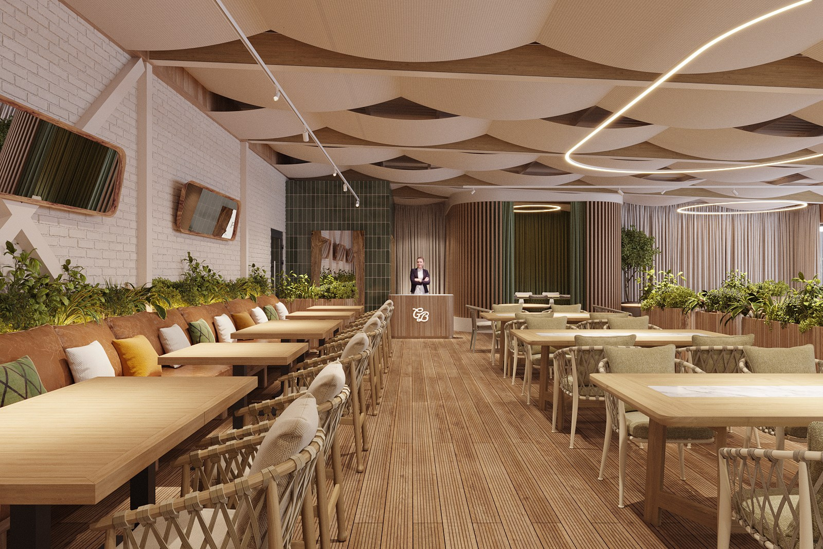 ЛЕТНЯЯ ВЕРАНДА «СЫРОВАРНИ» / ресторан, 200 м². Rezells Architects — студия дизайна жилых и коммерческих интерьеров