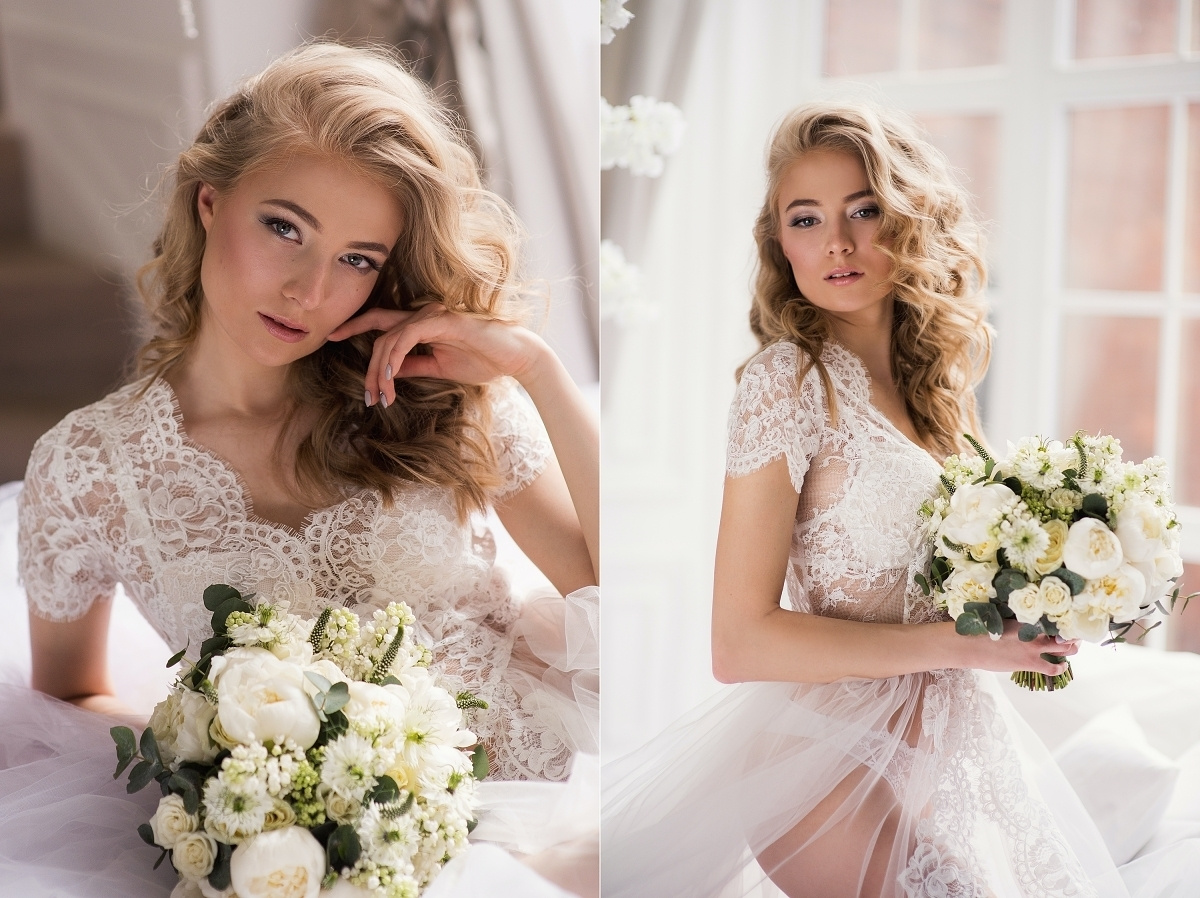 Невеста с букетом, фотосессия для портфолио в Москве, фотограф Наталия Мужецкая