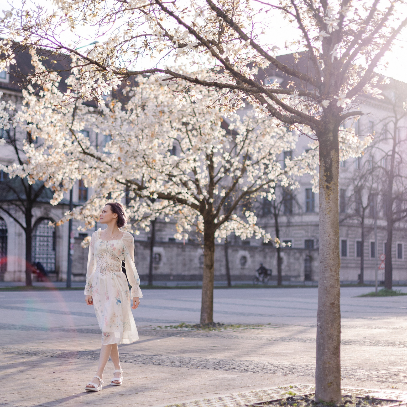 Orte für Fotoshootings in München. Kirschblüte in München. Frühling in München. Familienfotograf München. Fotografin in München Dasha Antipina