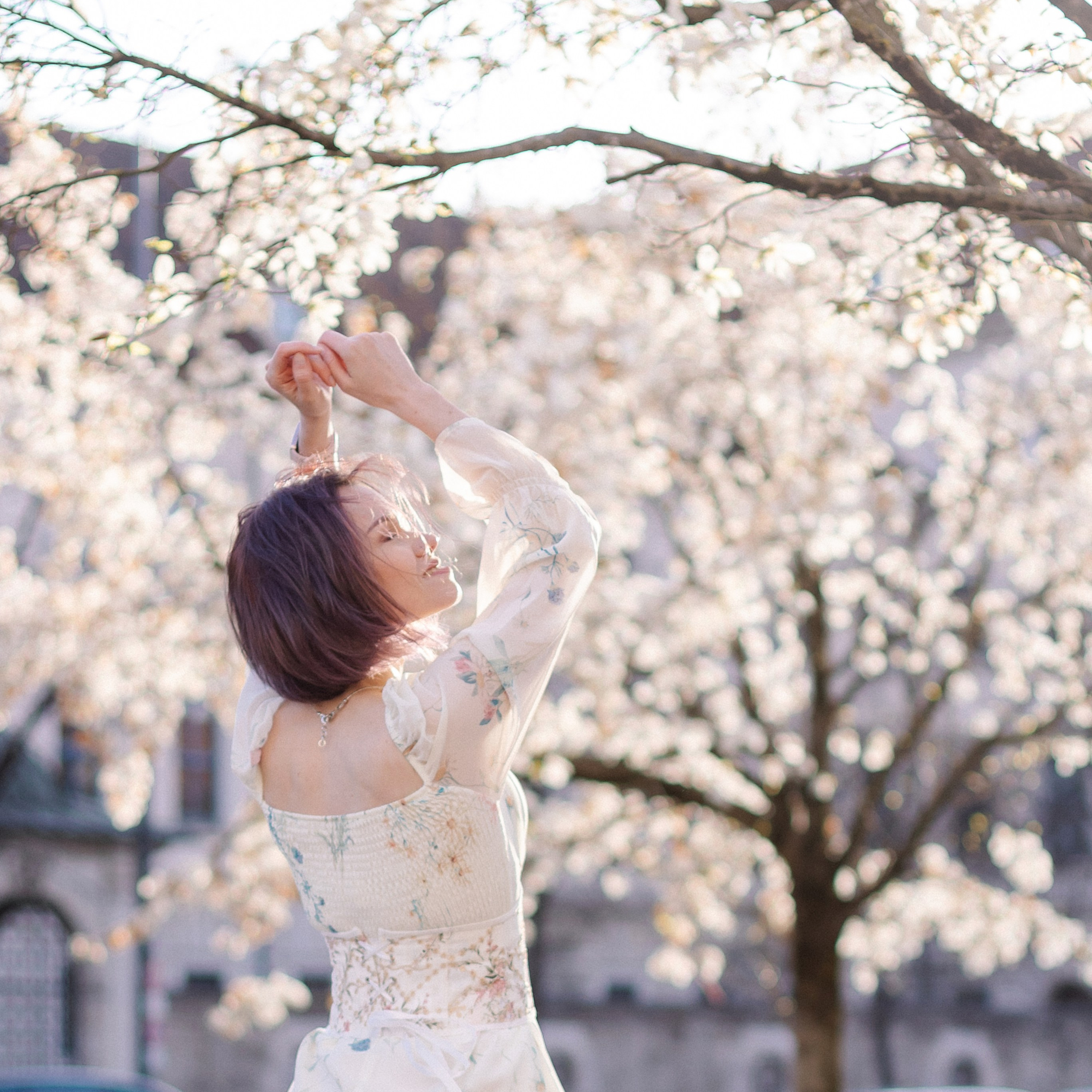 Orte für Fotoshootings in München. Kirschblüte in München. Frühling in München. Familienfotograf München. Fotografin in München Dasha Antipina