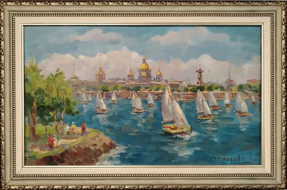 Залив, Нева, виды Санкт-Петербурга, яхты