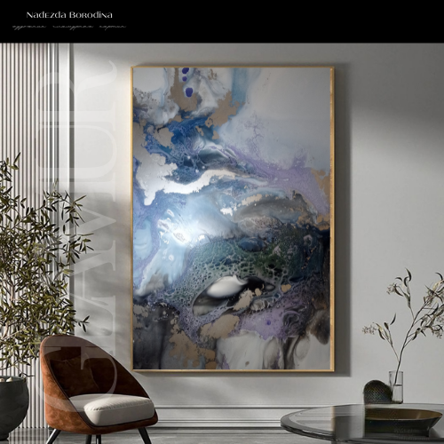 Абстрактная картина идеальный подарок для близких. MONA-ART. Студия авторского декора на заказ: зеркала-скалы по вашим размерам, столики, 3D панно, интерьерные картины, торшеры, светильники,