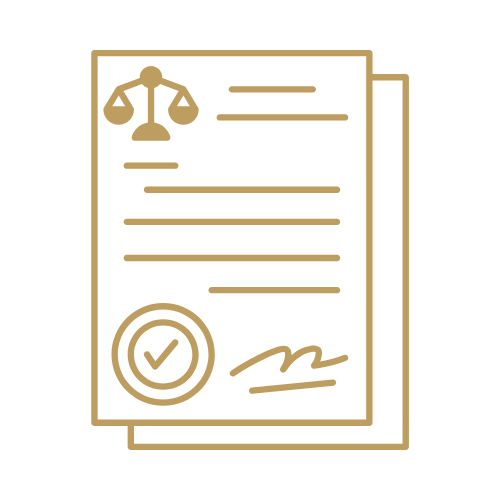 Иконка документа с подписью — юридическое сопровождение и договоры