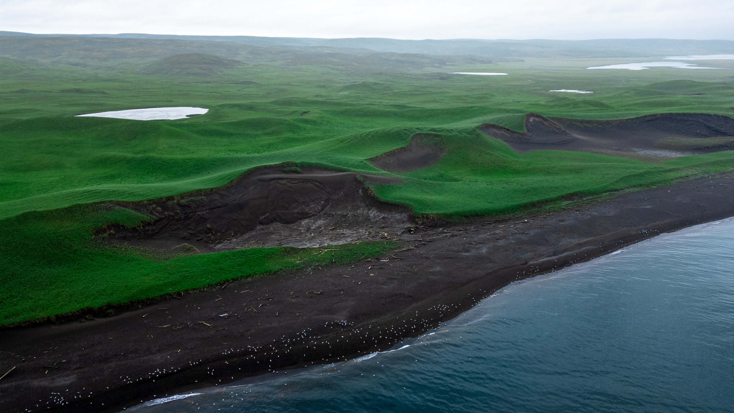 Парамушир с дрона, Курильские острова