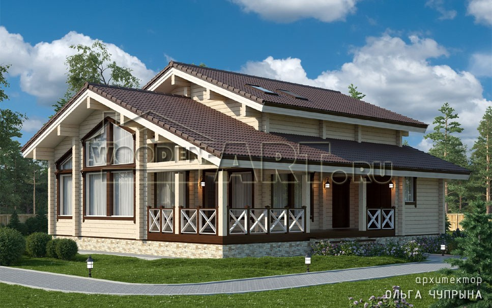 «Сосновый бор» 221 кв. м. Проекты деревянных домов