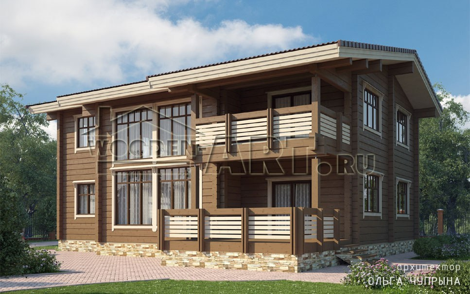 «Кантри» 348 кв. м. Проекты деревянных домов