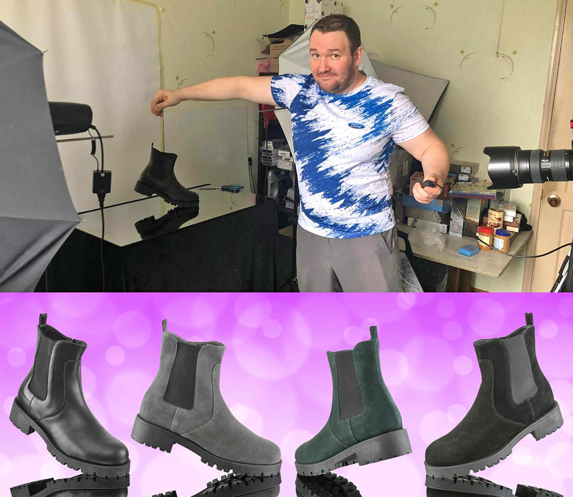 Съемка обуви - процесс создания рекламной фотографии.