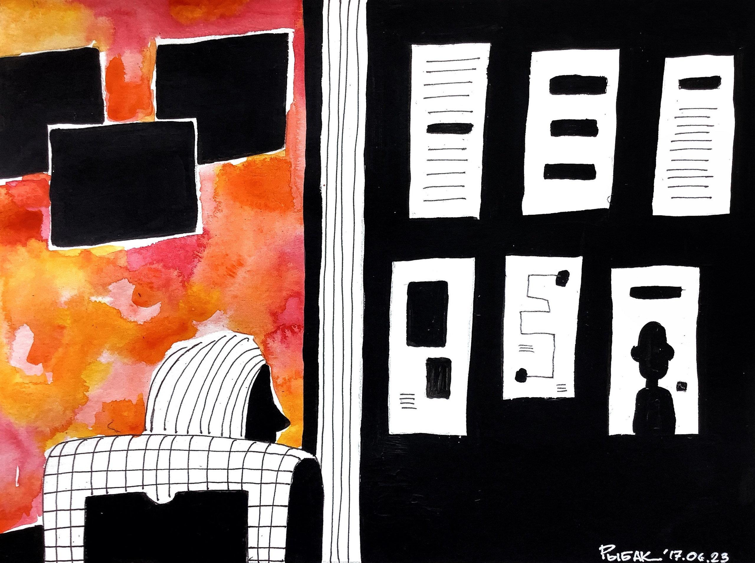 Серия Транспортная Автобусно-таксишная. Художник Рыбак Николай