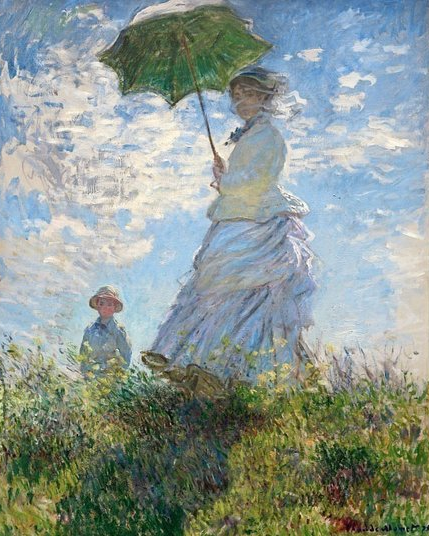 «Прогулка. Дама с зонтиком» на картине Клода Моне, 1875 год 