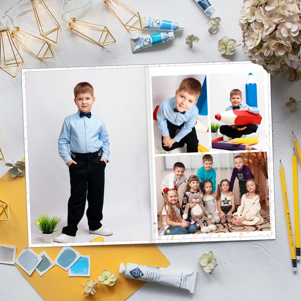 Выпускные альбомы в детский сад 3 разворота стандарт+ заказать Иваново Ярославле Костроме Владимире. Выпускные альбомы в Иваново в детский сад и школу. Александр и Светлана Янкины