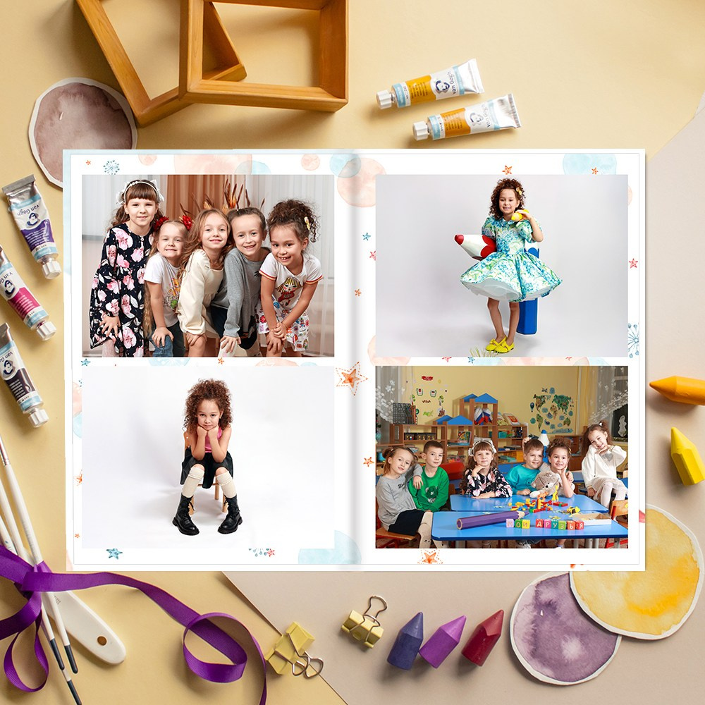 Выпускные альбомы в детский сад 2 разворота лайт+ заказать Иваново Ярославле Костроме Владимире. Выпускные альбомы в Иваново в детский сад и школу. Александр и Светлана Янкины