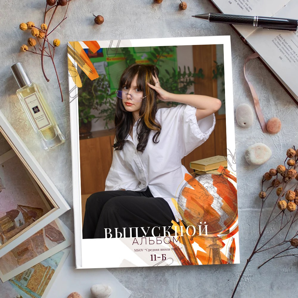 Примеры дизайнов обложек с портретами. Выпускные альбомы в Москве и области от Анны Гайдаш