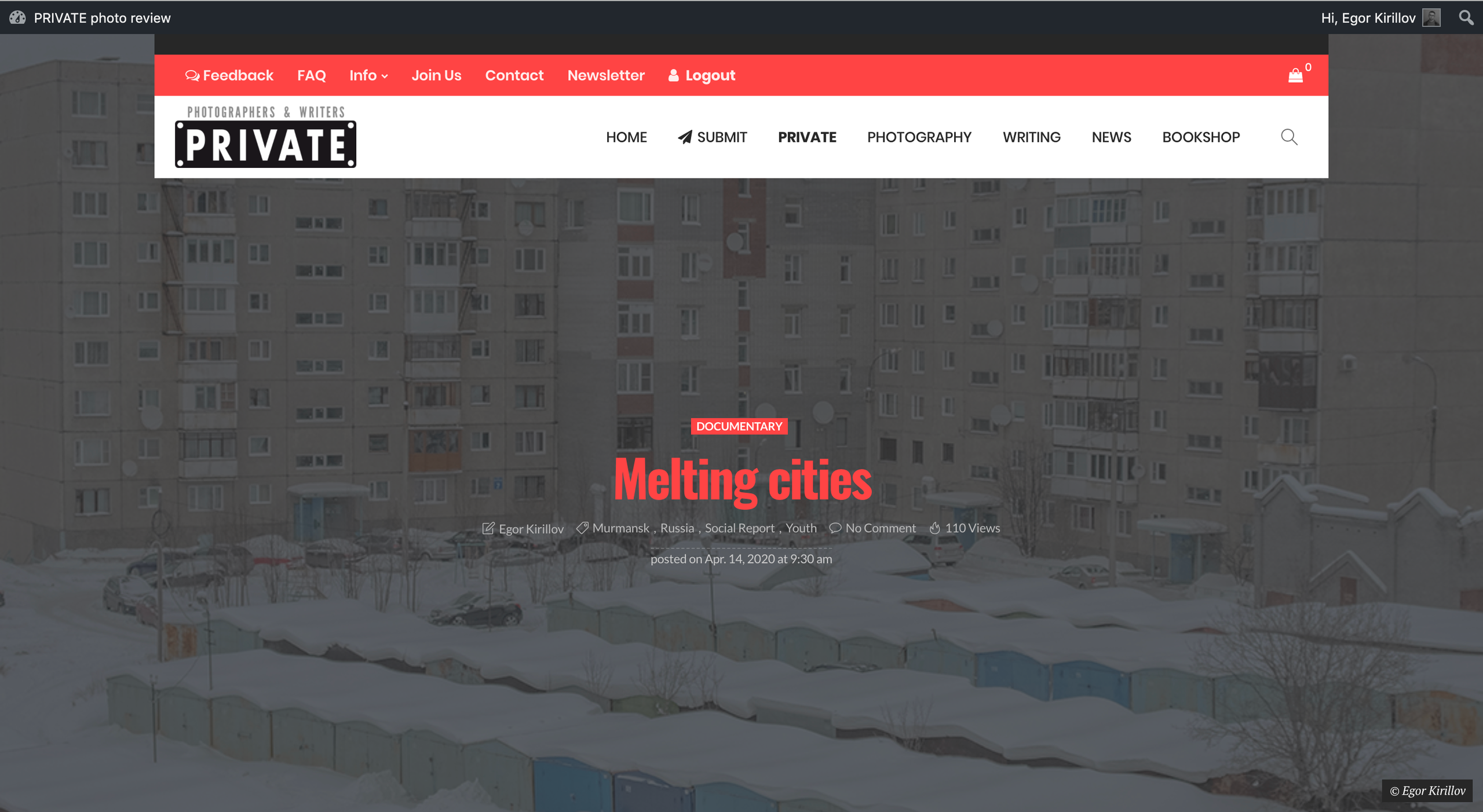 Tearsheets. Kirillov Egor