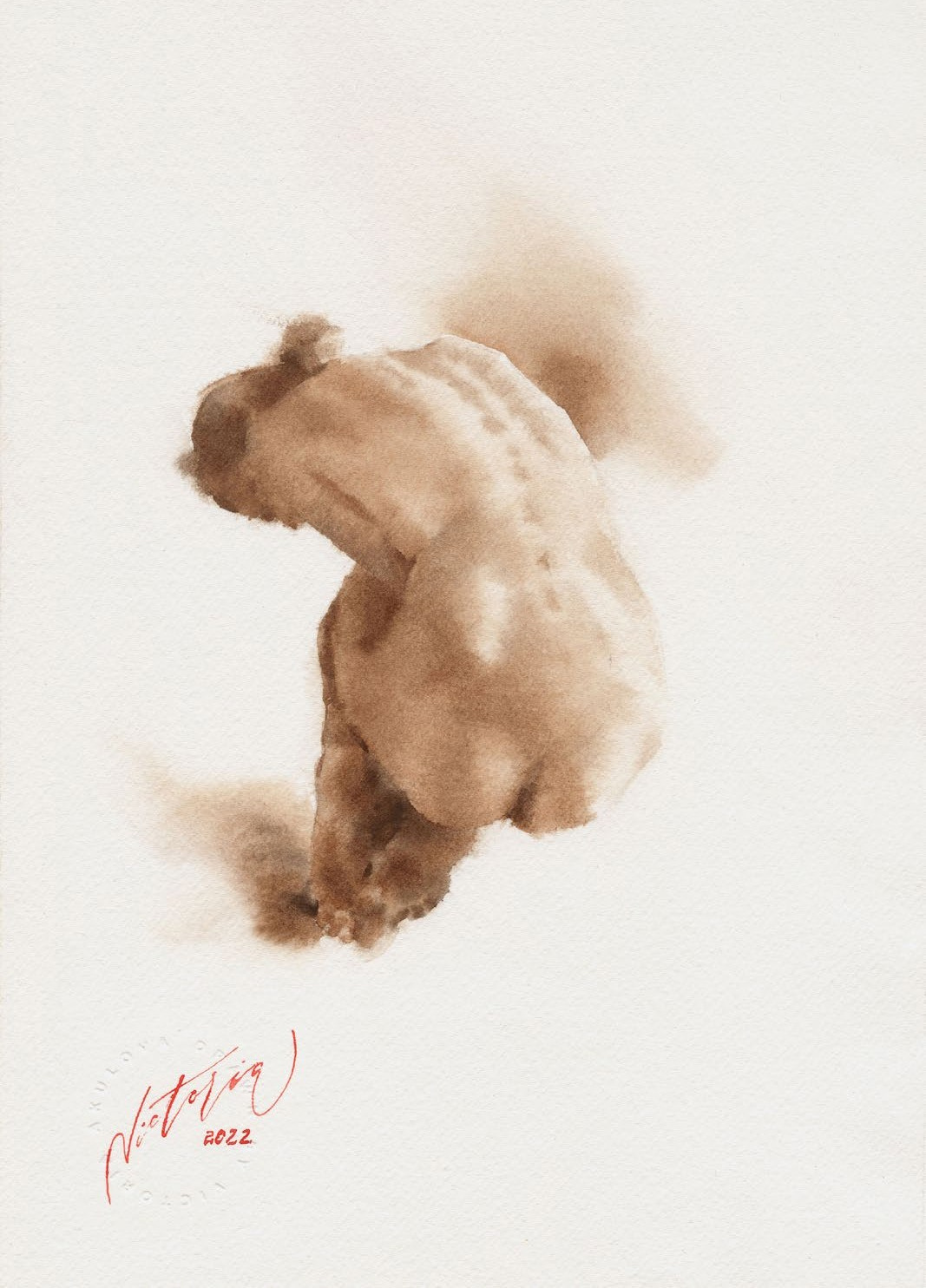 Акварельные работы в монохроме, эротика в акварели