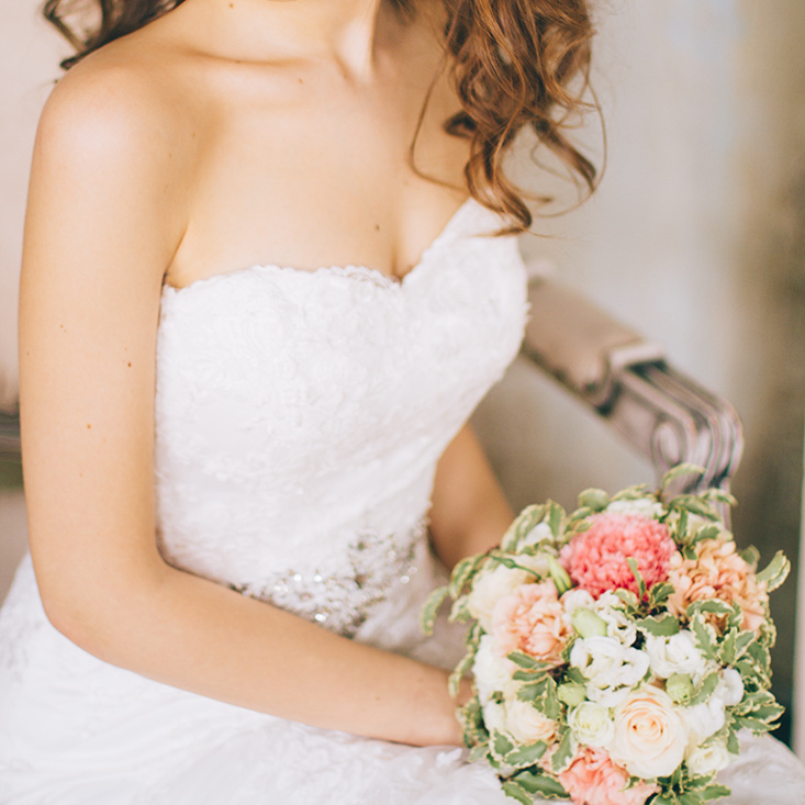 Букет невесты кремовый. Флорист Маргарита Гладкова