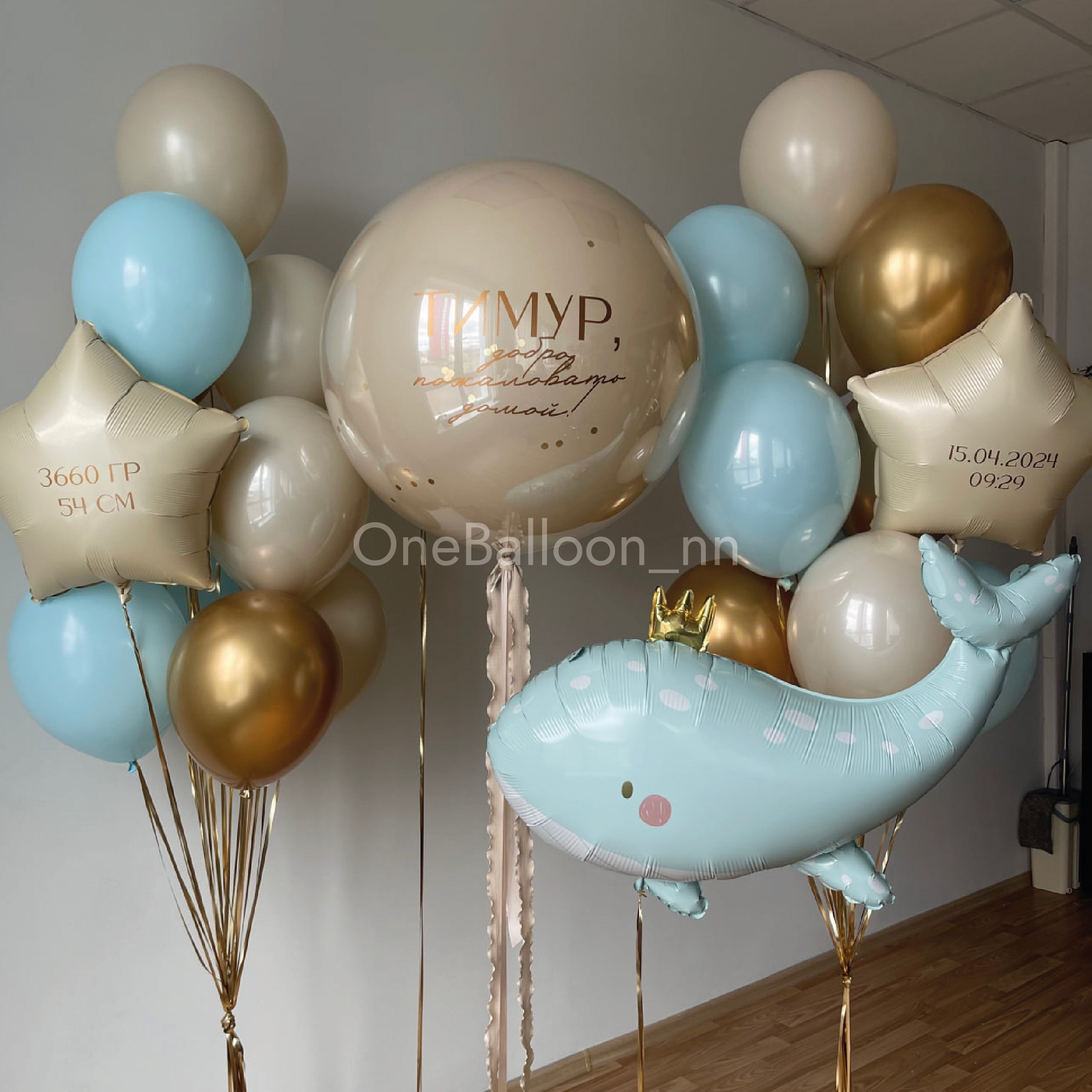 Шарики шары на выписку из роддома для мальчиков. One Balloon Воздушные и гелиевые шары Фотозоны Нижний Новгород