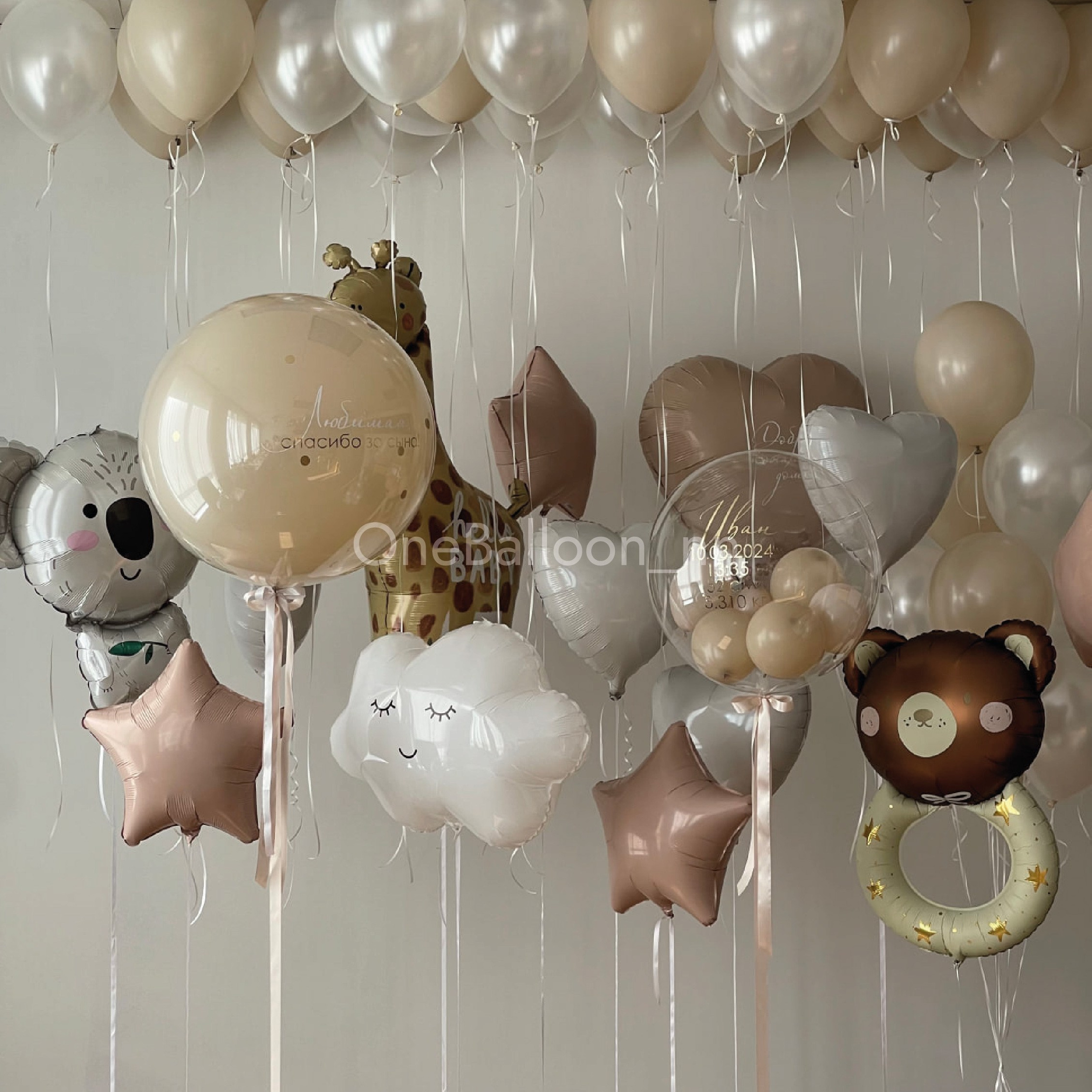 Шарики шары на выписку из роддома для мальчиков. One Balloon Воздушные и гелиевые шары Фотозоны Нижний Новгород