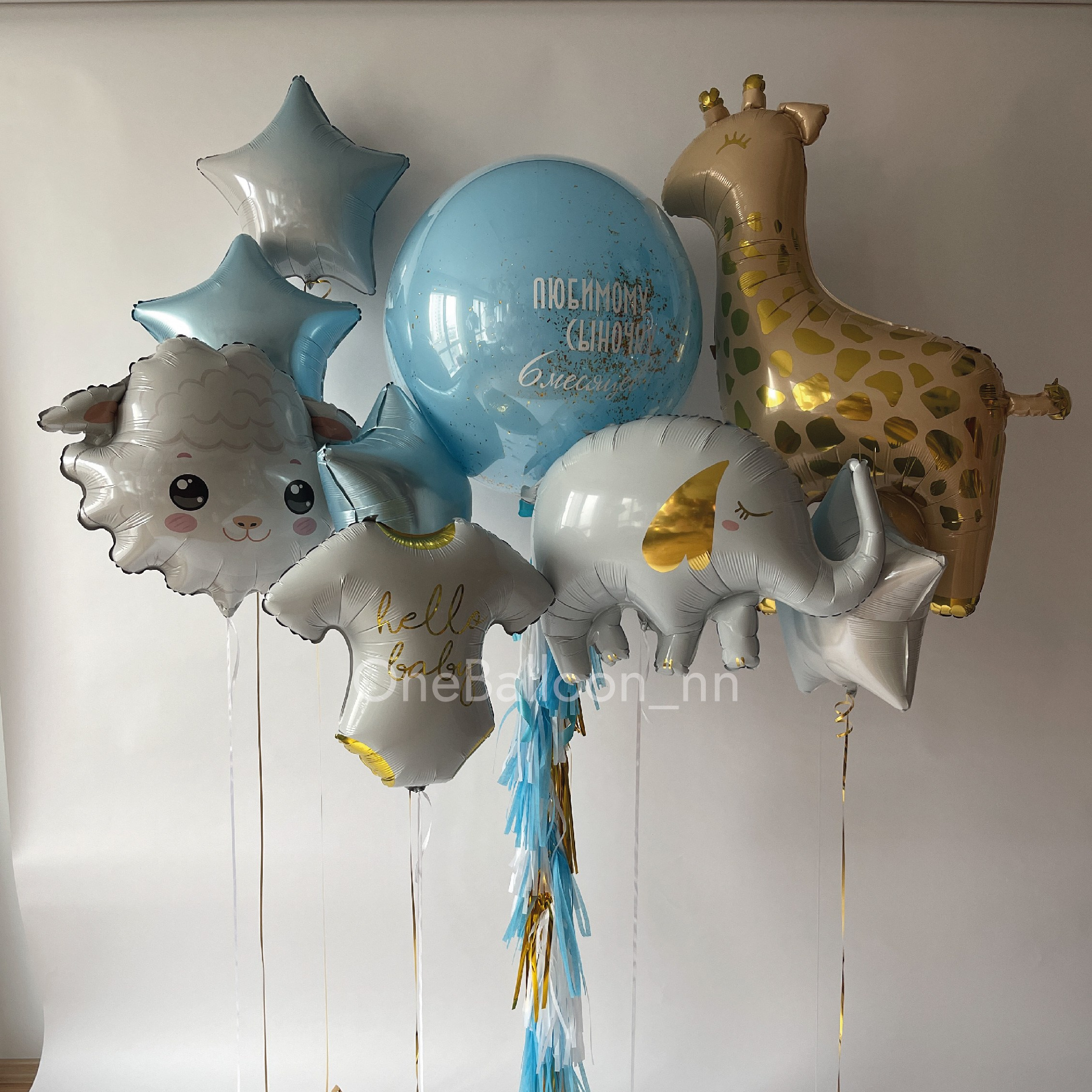Шарики шары на выписку из роддома для мальчиков. One Balloon Воздушные и гелиевые шары Фотозоны Нижний Новгород