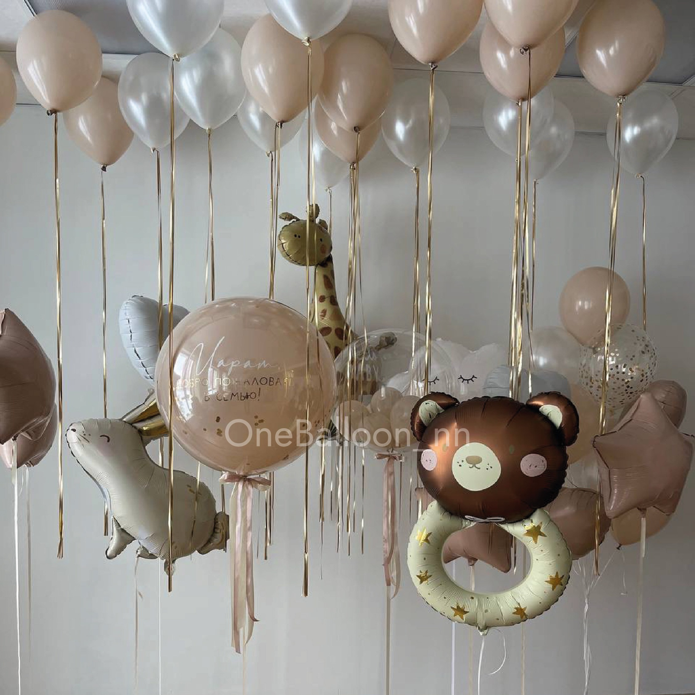 Шарики шары на выписку из роддома для мальчиков. One Balloon Воздушные и гелиевые шары Фотозоны Нижний Новгород