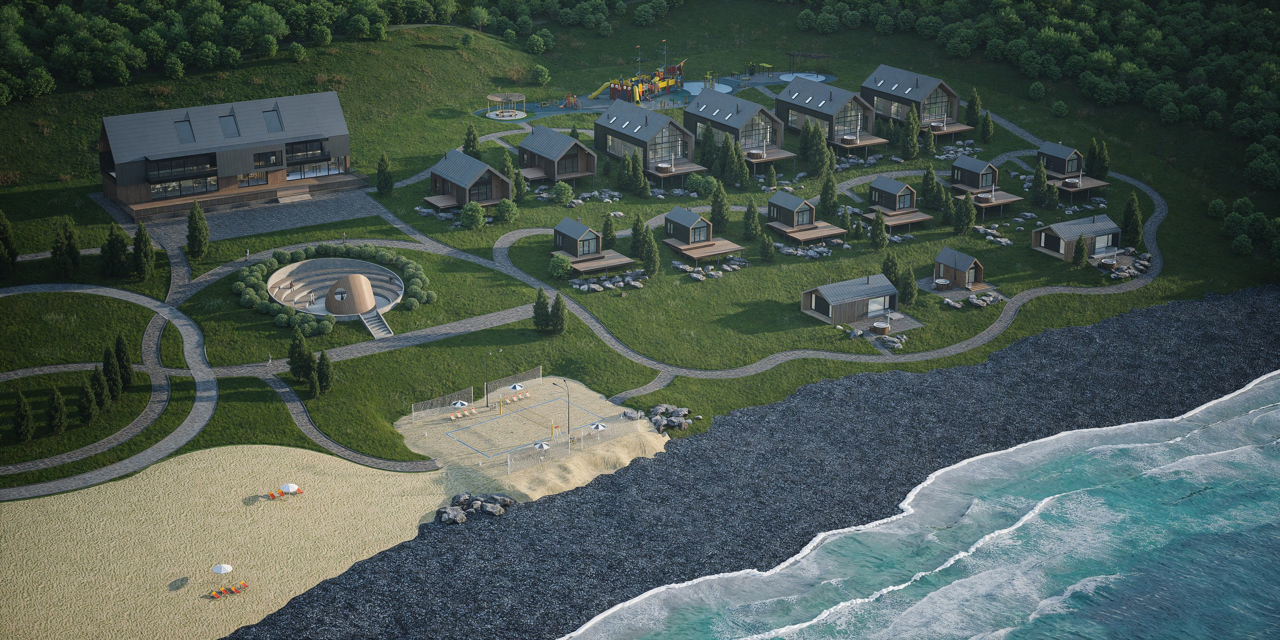 База отдыха остров русский. Архитектурно-дизайнерское бюро ROOMS