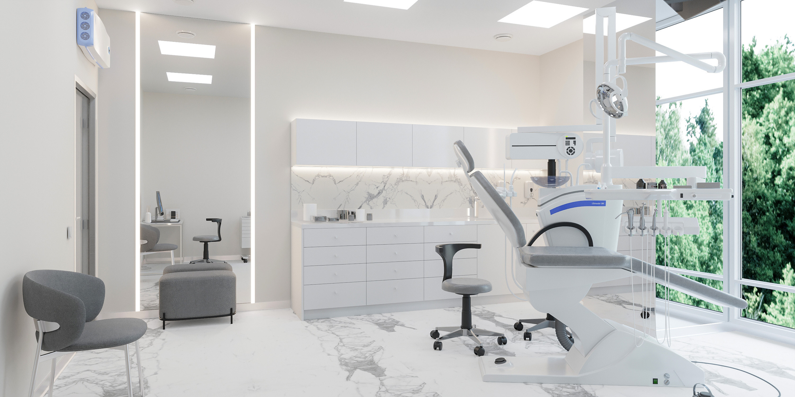Дизайн интрьера стоматологической клиники «Da Vinci». Архитектурно-дизайнерское бюро ROOMS