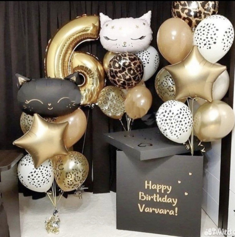 Коробка с шарами. Студия праздничного декора