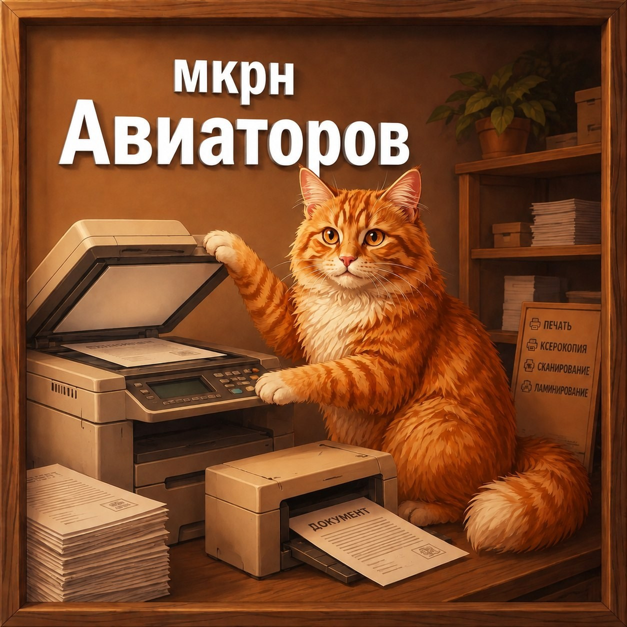 Ксерокопии и печать документов — мкрн Авиаторов. Студия портрета «Рыжий кот»