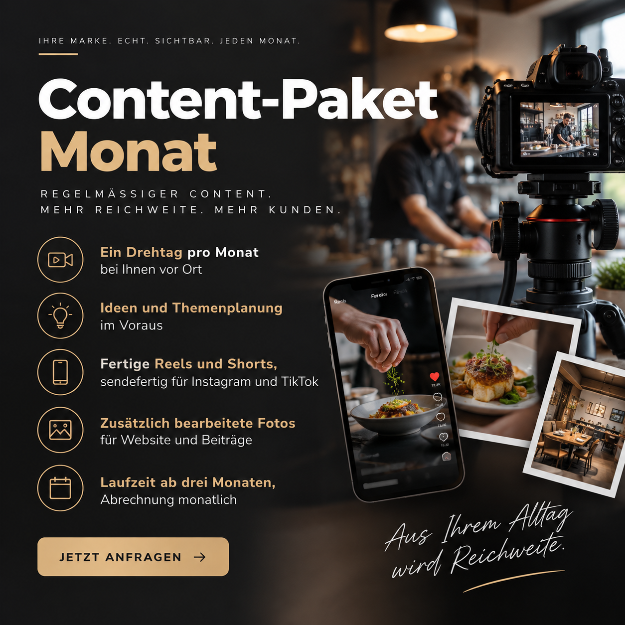 Dienstleistungen. Fotograf, Videograf & Content Creator in Passau