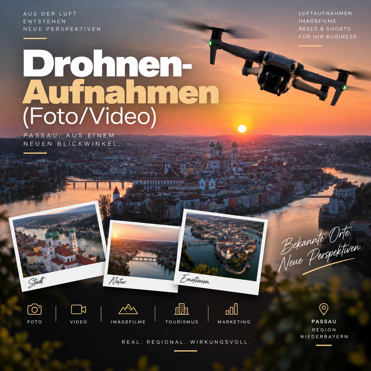 Dienstleistungen. Fotograf, Videograf & Content Creator in Passau