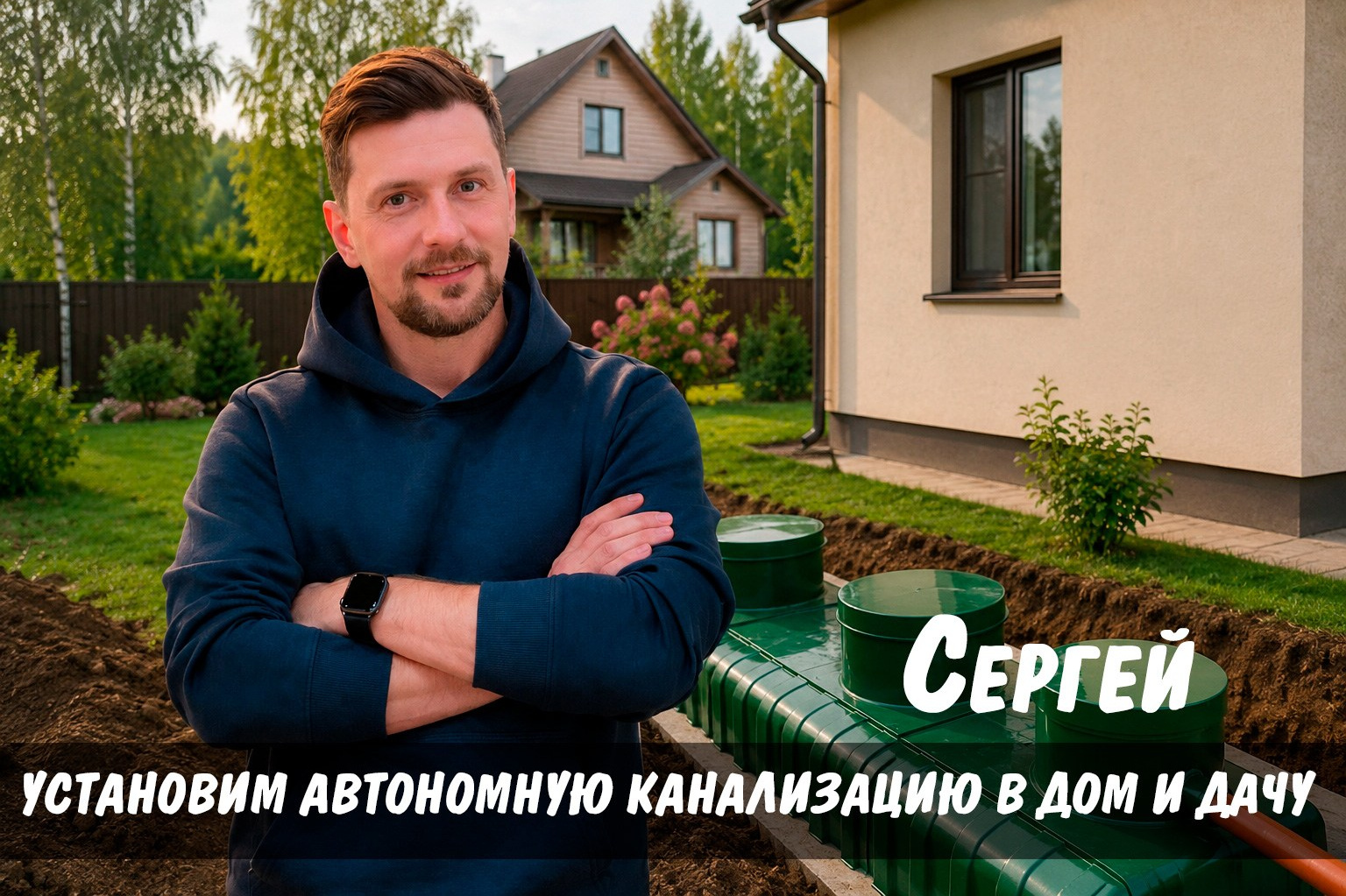 Установка автономной канализации (септиков) "под ключ"в Балашихе за 1 день от 100000 рублей - смотреть
